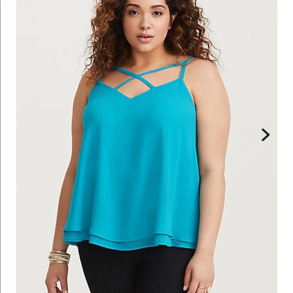 NWTO Blue chiffon strappy cami